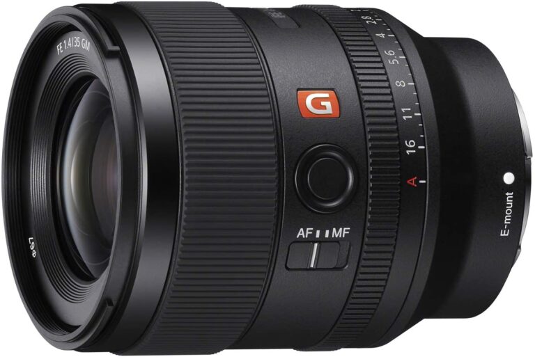 Sony FE 35mm F1.4 lens for mirrorless cameras, ideal for photography enthusiasts.