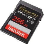 SanDisk Extreme PRO 256GB SD card for high-speed photography and video.