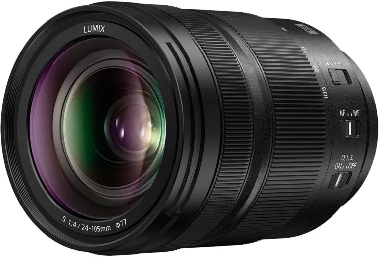 Panasonic Lumix S 24-105mm F4 Macro OIS lens for mirrorless cameras.