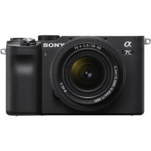 Sony A7C camera with 28-60mm lens, ideal for photography enthusiasts in the UK.