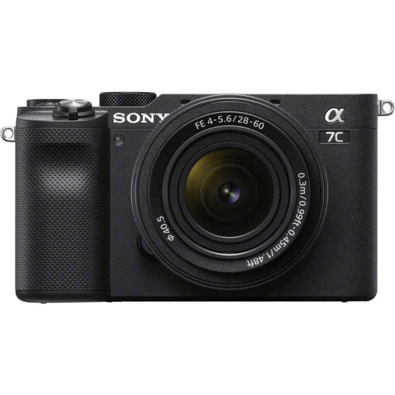 Sony A7C camera with 28-60mm lens, ideal for photography enthusiasts in the UK.