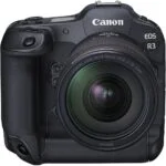 Canon EOS R3 mirrorless camera with RF 24-70mm lens, available at Camix UK.