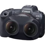 Canon EOS R5 with RF 5.2mm f/2.8L Dual Fisheye Lens, ideal for professional photography.
