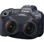Canon EOS R5 with RF 5.2mm f/2.8L Dual Fisheye Lens, ideal for professional photography.
