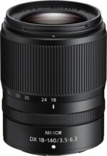 Nikon Z 18-140mm f/3.5-6.3 DX VR lens for mirrorless cameras, versatile zoom for photography.