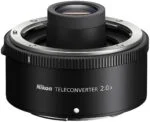Nikon Z 2x Teleconverter for mirrorless cameras, enhances zoom capabilities.