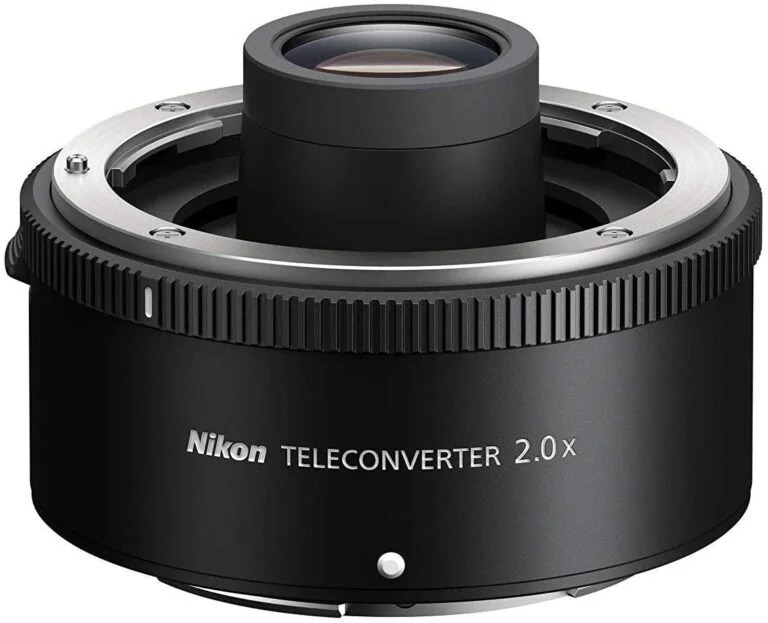 Nikon Z 2x Teleconverter for mirrorless cameras, enhances zoom capabilities.