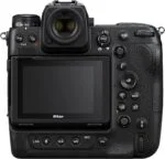 Back view of Nikon Z9 camera body with screen and controls.