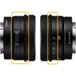 Sony FE 24mm f/2.8 G lens with focus and aperture rings, ideal for mirrorless cameras.