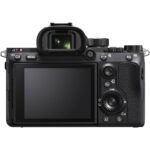 Back view of Sony 7R III A camera body with screen and controls.