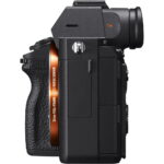 Side view of Sony A7R III A camera body, full-frame mirrorless digital camera.