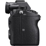 Side view of Sony A7R III A camera body, showcasing textured grip and controls.