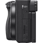 Side view of Sony A6400 camera body with HDMI and multi-port, ideal for photography enthusiasts.