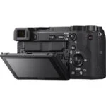 Sony A6400 mirrorless camera body with tilting screen, ideal for photography enthusiasts.