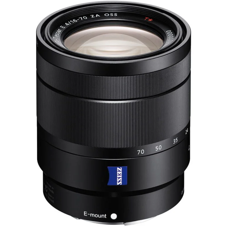 Sony E 16-70mm f4 ZA OSS lens for mirrorless cameras, ideal for versatile photography.
