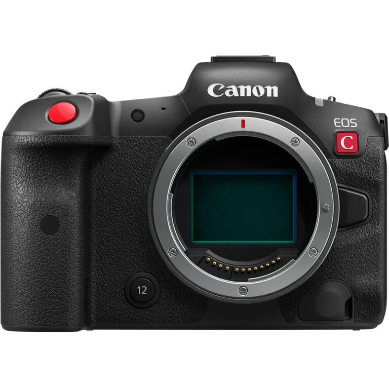 Canon EOS R5 C Mirrorless Cinema Camera body, ideal for professional videography and photography.