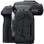 Side view of Canon R7 camera body with ports visible, available at Camix UK.