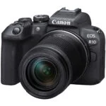 Canon EOS R10 mirrorless camera with 18-150mm lens, available at Camix UK.