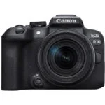 Canon EOS R10 mirrorless camera with 18-150mm lens, ideal for photography enthusiasts.
