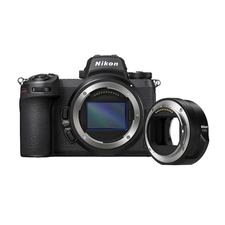 Nikon Z7 II camera body with FTZ II adapter, ideal for professional photography.