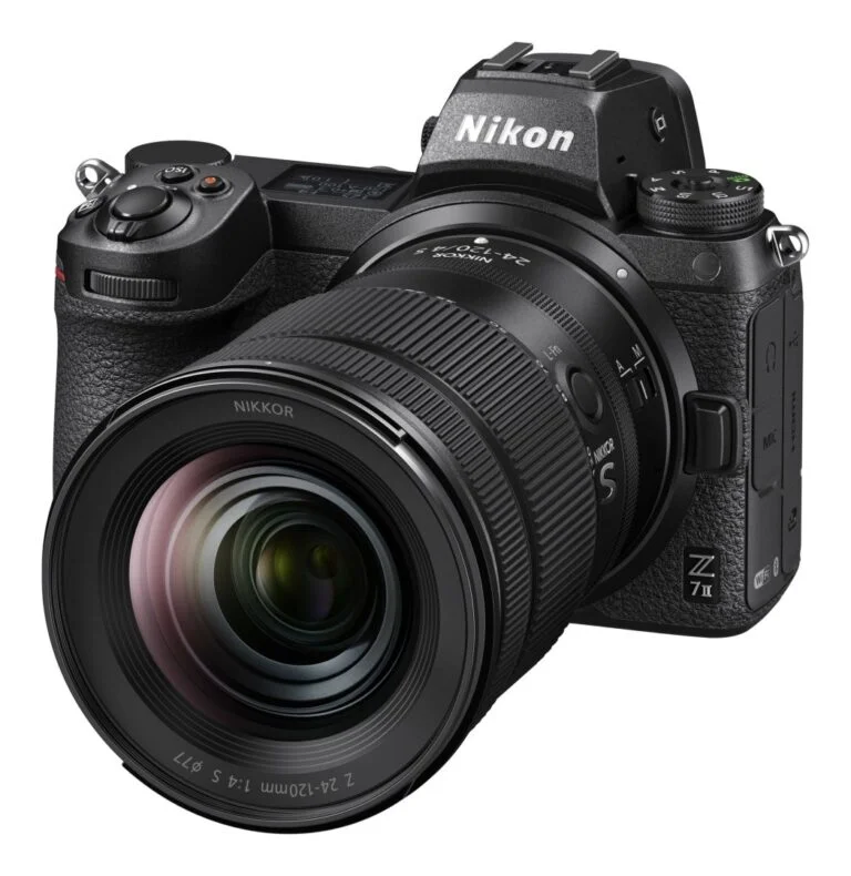 Nikon Z7 II mirrorless camera with 24-120mm lens, available at Camix UK.