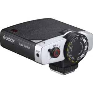 Godox Lux Junior camera flash with manual controls, ideal for photography lighting.