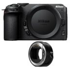 Nikon Z30 camera body with FTZ II adapter, ideal for mirrorless photography.