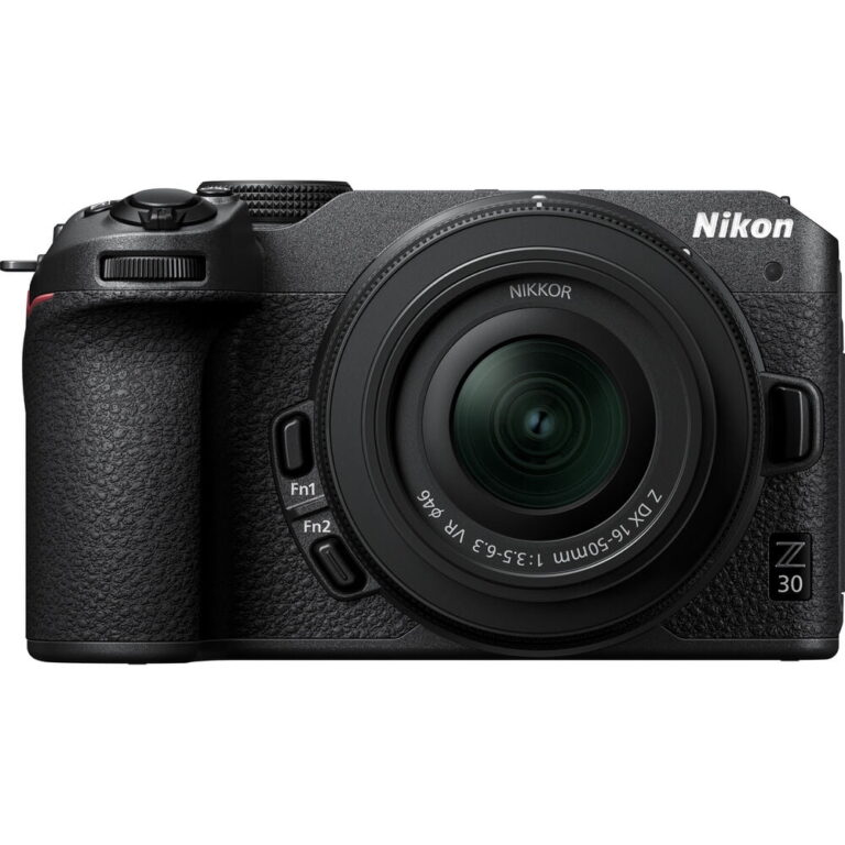 Nikon Z30 mirrorless camera with 16-50mm lens, ideal for photography enthusiasts.