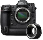 Nikon Z9 camera with Nikon FTZ II adapter, ideal for professional photography.