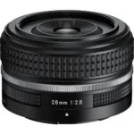 Nikon Z fc mirrorless camera with 28mm lens, available at Camix UK.