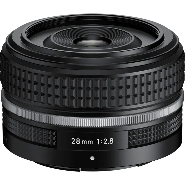 Nikon Z fc mirrorless camera with 28mm lens, available at Camix UK.