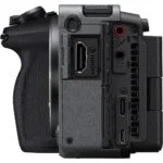 Sony FX30 digital cinema camera side view with ports, ideal for professional videography.