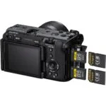 Sony FX30 digital cinema camera with dual SD card slots, ideal for professional videography.