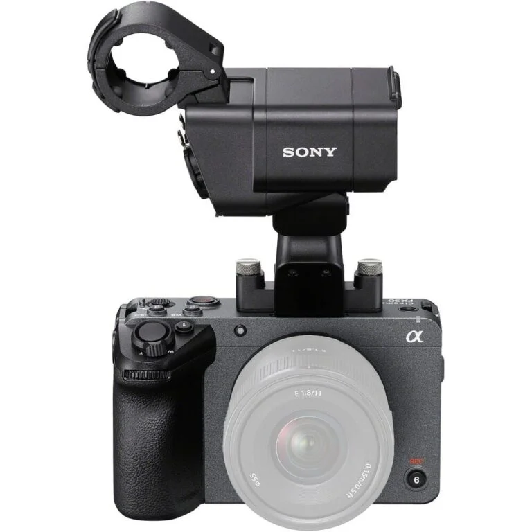 Sony FX30 camera with XLR handle unit, ideal for professional video recording.