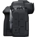 Side view of Canon R6 Mark II camera body with ports visible.