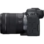 Canon R6 Mark II with 24-105mm lens, side view, available at Camix camera shop UK.