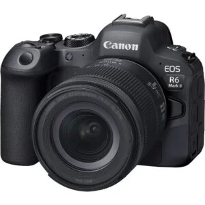 Canon EOS R6 Mark II with 24-105mm STM lens, ideal for professional photography.