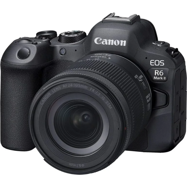 Canon EOS R6 Mark II with 24-105mm STM lens, ideal for professional photography.