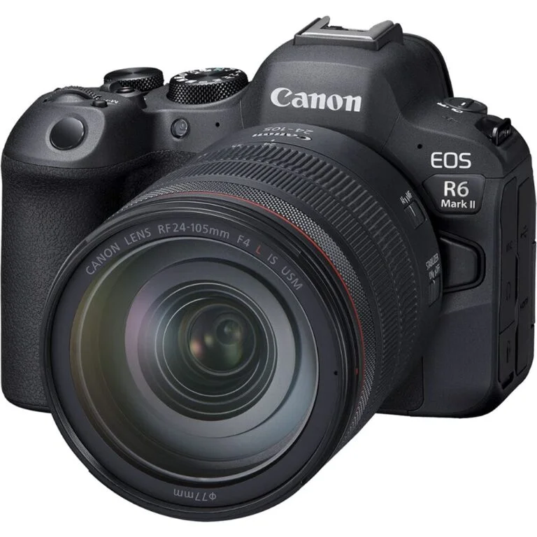 Canon R6 Mark II with 24-105mm f4L IS USM Lens, ideal for professional photography.