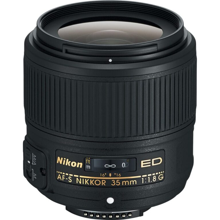Nikon 35mm f/1.8 G ED AF-S Lens for DSLR cameras, ideal for photography enthusiasts.