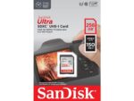 SanDisk 256GB Ultra SDXC card with up to 150MB/s speed, ideal for digital cameras and video recording.