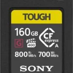 Sony 160GB TOUGH CFexpress Type A Memory Card for high-speed photography and video.