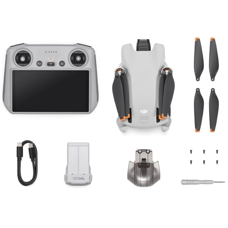 DJI Mini 3 RC drone with controller and accessories, available at Camix UK.