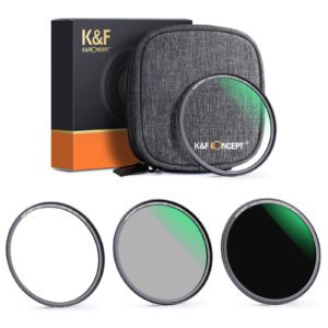 K&F Concept 49mm 3-Piece Magnetic Lens Filter Kit with MCUV, CPL and ND1000