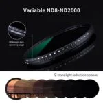 K&F Concept variable ND filter with 9 stops light reduction for wide angle lenses.
