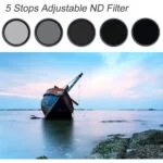 5 stops adjustable ND filter with a shipwreck scene, ideal for photography enthusiasts.