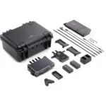 Photography equipment kit with case, cables, and accessories.