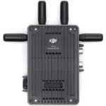 DJI video transmitter with four antennas for professional camera setups.