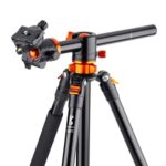 K&F Concept camera tripod with adjustable head and orange accents.