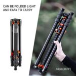 Lightweight foldable camera tripod, easy to carry, ideal for photography gear.